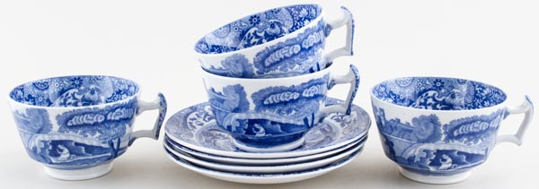Teacups and Saucers Set of 4 c1950